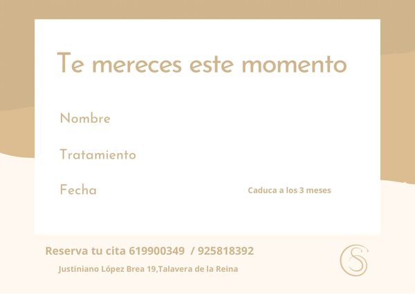 Tarjeta regalo Tratamiento Centro de estética en Talavera